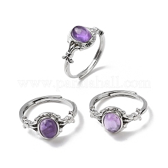 Natural Amethyst Finger Rings&nbsp;RJEW-A084-03P-09