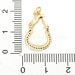 Brass Micro Pave Clear Cubic Zirconia Pendant Cabochon Settings&nbsp;LS-KK-Q794-02B-G