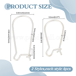 8Pcs 2 Styles 925 Sterling Silver Hoop Earrings&nbsp;STER-ME0001-20