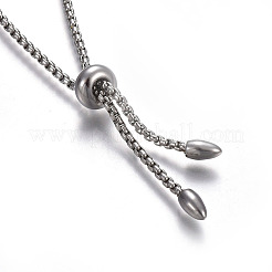 Tarnish Resistant Adjustable 304 Stainless Steel Slider Bracelets&nbsp;LS-BJEW-O170-08P