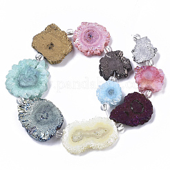 Electroplated Natural Quartz Beads Strands&nbsp;G-R461-04