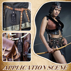 Medieval PU Leather Waist Belt Pouches with Alloy Rivets&nbsp;AJEW-WH0678-30B