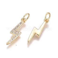 Brass Micro Pave Cubic Zirconia Pendants&nbsp;ZIRC-G168-15G