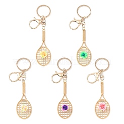 Tennis Racket & Flower Iron Alloy Keychains&nbsp;KEYC-JKC01442