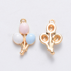 Brass Enamel Charms&nbsp;X-KK-T049-040G-NF