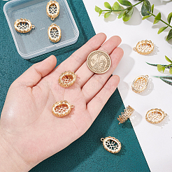 10Pcs Brass Pendant Cabochon Open Back Settings&nbsp;KK-BC0009-81