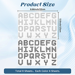 8 Sheets 2 Style Letter A~Z Acrylic Hotfix Rhinestone&nbsp;DIY-CP0012-54A