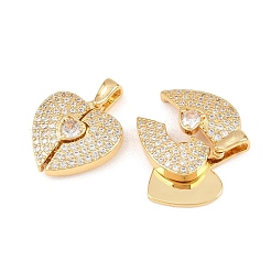 Brass Micro Pave Cubic Zirconia Openable Pendants&nbsp;KK-Z140-30G-02