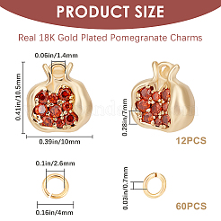 12Pcs Brass Micro Pave Chocolate Cubic Zirconia Charms&nbsp;KK-CN0003-22