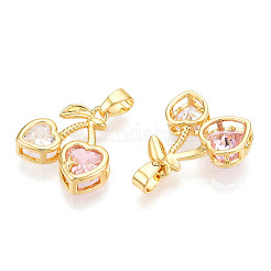 Brass Micro Pave Cubic Zirconia Charms&nbsp;KK-N254-227G
