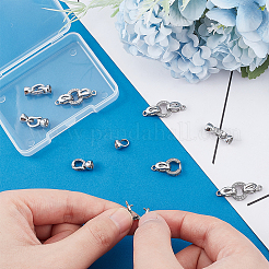 8 Sets 2 Styles Brass Micro Pave Cubic Zirconia Fold Over Clasps&nbsp;KK-DC0001-65