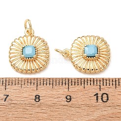 Brass Pave Cubic Zirconia Pendants&nbsp;CU-K002-43G-A