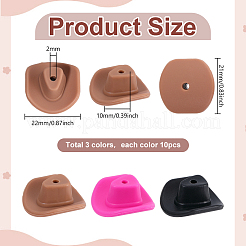 30Pcs 3 Colors Hat Food Grade Eco-Friendly Silicone Focal Beads&nbsp;SIL-PH0001-41