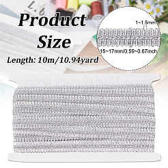 10M Polyester Centipede Lace Ribbons&nbsp;OCOR-WH0070-73A