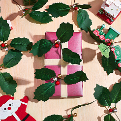 45Pcs Foam & Cloth Artificial Holly Leaves&nbsp;AJEW-SC0031-52A