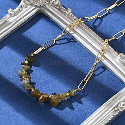 Natural Larvikite Chip Beaded Necklaces&nbsp;NJEW-C070-04G-02
