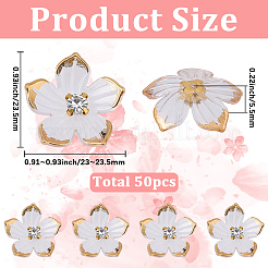 50Pcs Transparent Resin Sakura Flower Bead Caps&nbsp;RESI-SC0006-97