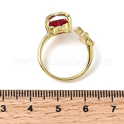 Glass Cuff Open Rings&nbsp;RJEW-P178-01E-G