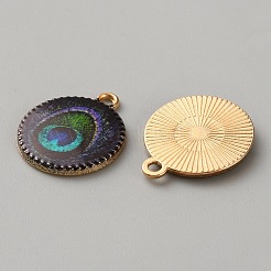 Printed Alloy Enamel Pendants&nbsp;FIND-WH0148-418A