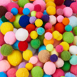 1 Box(400pcs) Pom Poms Craft Making Assorted Sizes & Colors High-elastic Good Quality Pom Poms Creative Craft DIY Material&nbsp;DIY-BC0001-02