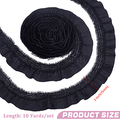 10 Yards Polyester Layered Pleated Lace Ribbon&nbsp;OCOR-BC0008-01B