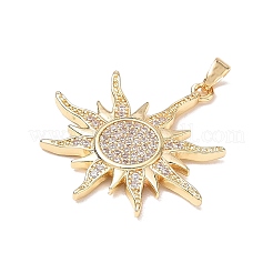 Brass Micro Pave Clear Cubic Zirconia Pendants&nbsp;CU-CBA3371-04G