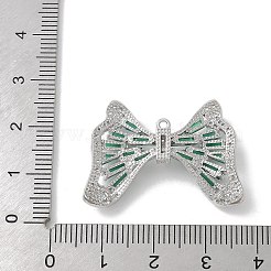 Brass Micro Pave Cubic Zirconia Pendants with Glass&nbsp;KK-U052-27P-02