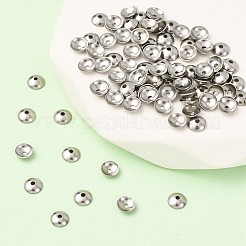 Tarnish Resistant Apetalous Half Round 304 Stainless Steel Bead Caps&nbsp;STAS-N039-02