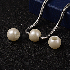 ABS Plastic Imitation Pearl European Beads&nbsp;MACR-R530-12mm-A41