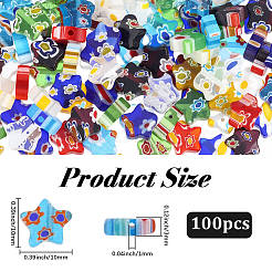Star Handmade Millefiori Glass Beads&nbsp;LK-PA0001-07A