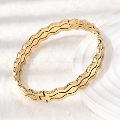 304 Stainless Steel Hinged Bangles&nbsp;BJEW-D408-15G