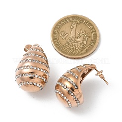 304 Stainless Steel Teardrop Stud Earrings&nbsp;EJEW-B108-06RG