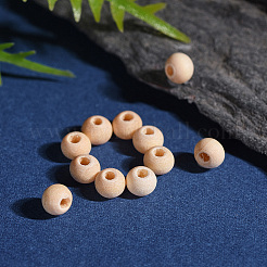 Round Unfinished Wood Beads&nbsp;X-WOOD-Q008-4mm-LF