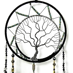 Iron & Gemstone Pendant Decoration&nbsp;PW-WG67115-01