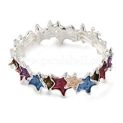 Alloy Enamel Links Stretch Bangles&nbsp;BJEW-B100-02