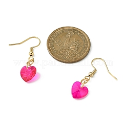 10 Pair 10 Color Glass Heart Dangle Earrings&nbsp;EJEW-JE05354