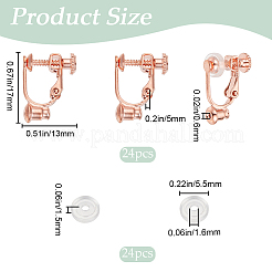 24Pcs Brass Screw On Clip-on Earring Findings&nbsp;KK-SP0001-20RG