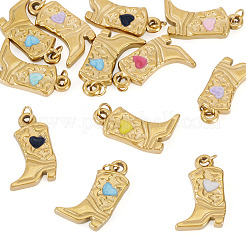 12Pcs 304 Stainless Steel Enamel Pendants&nbsp;STAS-TA0005-75B