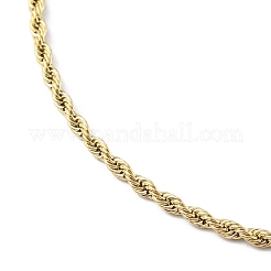 Ion Plating(IP) 304 Stainless Steel Rope Chain Necklace for Men Women&nbsp;X-NJEW-M200-04G