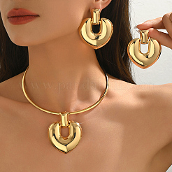 Iron Heart Pendant Choker & Stud Earring Sets for Women&nbsp;WD9044