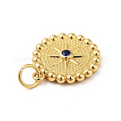 Rack Plating Micro Pave Dodger Blue Cubic Zirconia Pendants&nbsp;KK-H431-46G