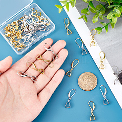 4 Sets 2 Colors Brass Smooth Earring Hooks&nbsp;EJEW-PH0001-22