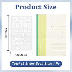 12Pcs 12 Styles PET Plastic Drawing Painting Stencils Templates&nbsp;AJEW-WH0165-23