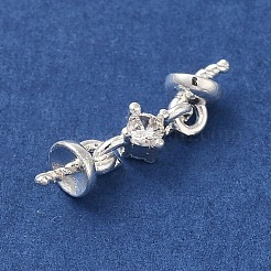 Brass Micro Pave Cubic Zirconia Peg Bails&nbsp;LS-KK-K371-19P
