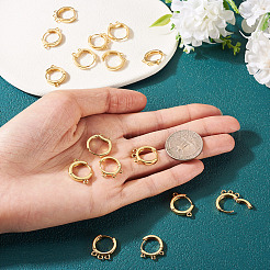 16Pcs 4 Styles Brass Hoop Earring Findings&nbsp;KK-TA0002-77