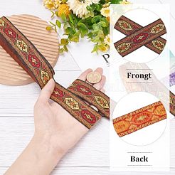 Ethnic Style Polyester Ribbon&nbsp;OCOR-WH0077-37C