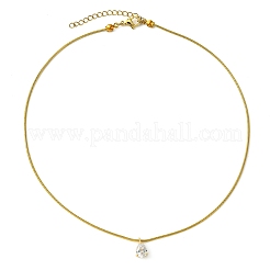 Brass Cubic Zirconia Charms Necklace&nbsp;NJEW-JN04919