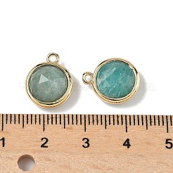 Natural Amazonite Faceted Flat Round Charms&nbsp;G-U028-03G-04