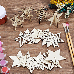 4 Styles Christmas Theme Unfinished Wood Solid Display Decorations&nbsp;DJEW-WH20002-21B