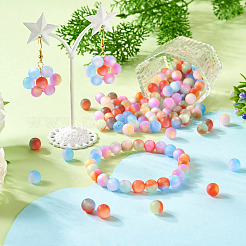 120Pcs 8 Colors Frosted & Gradient Color Opaque Resin Beads&nbsp;RESI-TA0003-85